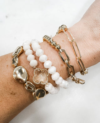 No Words Bead and Gold Bracelet Set - Bray and Em Boutique