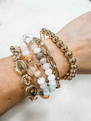 No Words Bead and Gold Bracelet Set - Bray and Em Boutique