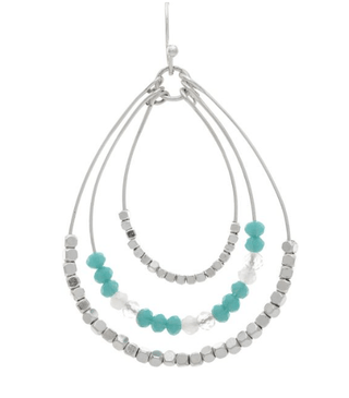 Nugget Beaded Three Teardrop Earring - Bray and Em Boutique
