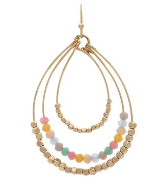 Nugget Beaded Three Teardrop Earring - Bray and Em Boutique