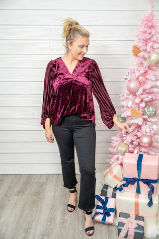 Oh So Flirty Velvet Top - Bray and Em Boutique