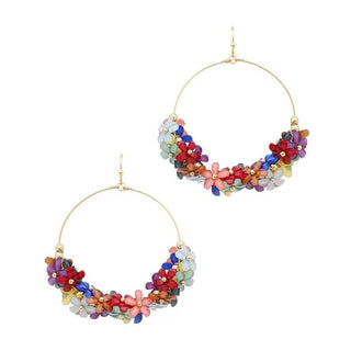 Ombre Flowers Hoop Earring - Bray and Em Boutique