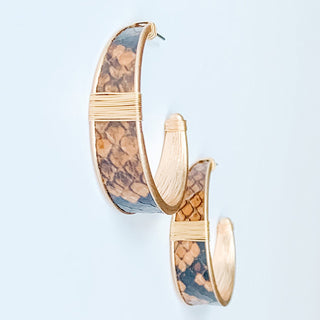 On The Run Snake Hoop Earrings - Bray and Em Boutique