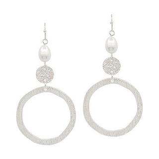Open Circle Earring with Pearl Drop - Bray and Em Boutique