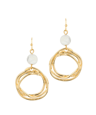 Open Circle w/ Stone Earring - Bray and Em Boutique