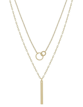 Open Linked Circle with Bar Layered Necklace - Bray and Em Boutique
