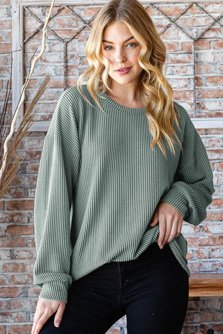 FINAL SALE: Urban Ribbed Puff Sleeve Top