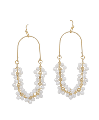 Oval Flower Beaded Earrings - Bray and Em Boutique