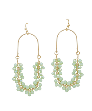 Oval Flower Beaded Earrings - Bray and Em Boutique