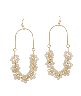 Oval Flower Beaded Earrings - Bray and Em Boutique