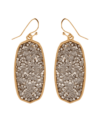Oval Glitter Earrings - Bray and Em Boutique