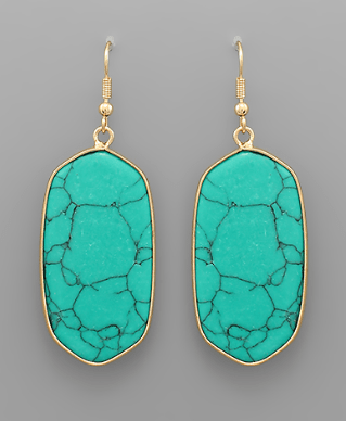 Oval Stone Earrings - Bray and Em Boutique