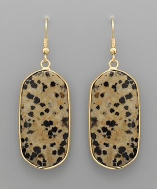 Oval Stone Earrings - Bray and Em Boutique