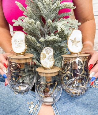 Oyster Pattern Wine Glass Sets - Bray and Em Boutique