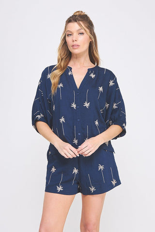 Palm Tree Promises Blouse - Bray and Em Boutique