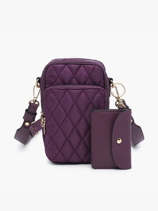 Parker Quilted 3 Compartment Crossbody w/ Pouch | M2080QLT : Chocolate - Bray and Em Boutique