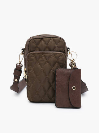 Parker Quilted 3 Compartment Crossbody w/ Pouch | M2080QLT : Chocolate - Bray and Em Boutique