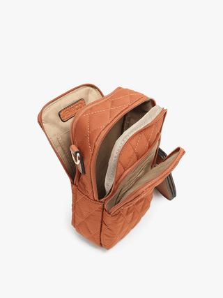 Parker Quilted 3 Compartment Crossbody w/ Pouch | M2080QLT : Chocolate - Bray and Em Boutique