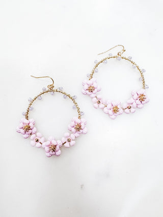 Passion and Petals Floral Hoop Earrings - Bray and Em Boutique