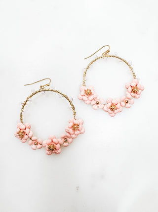 Passion and Petals Floral Hoop Earrings - Bray and Em Boutique