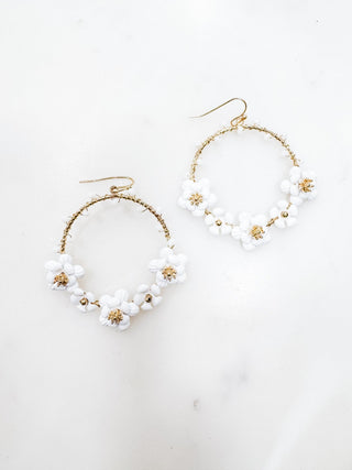 Passion and Petals Floral Hoop Earrings - Bray and Em Boutique
