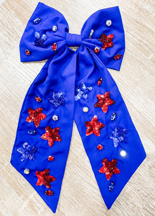 Patriotic Pizazz Hair Bows - Bray and Em Boutique