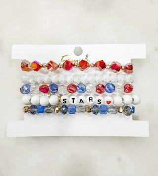Patriotic Sensation Card Stack Bracelets - Bray and Em Boutique