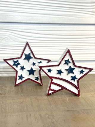 Patriotic Star Wood Decor - Bray and Em Boutique