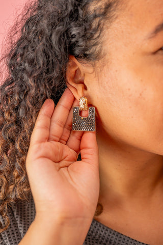 Pave & Metal Earrings - Bray and Em Boutique