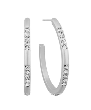 Pave Rhinestone Hoop Earrings - Bray and Em Boutique
