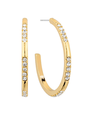 Pave Rhinestone Hoop Earrings - Bray and Em Boutique