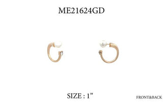 Pearl Accent Mini Hoop Earrings - Bray and Em Boutique