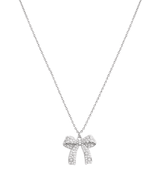 Pearl Bow Chain Necklace - Bray and Em Boutique