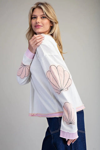 Pearl Coast Shell Accent Top - Bray and Em Boutique
