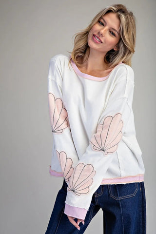 Pearl Coast Shell Accent Top - Bray and Em Boutique