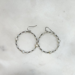 Pearl & Crystal Beaded Hoop Earrings - Bray and Em Boutique