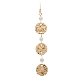 Pearl Hammered Disc Link Earring - Bray and Em Boutique