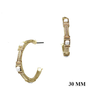 Pearl & Shine Detailed Hoops - Bray and Em Boutique