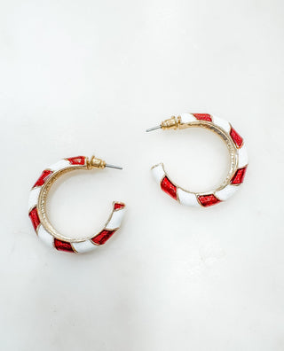 Peppermint Swirl Hoop Earring - Bray and Em Boutique