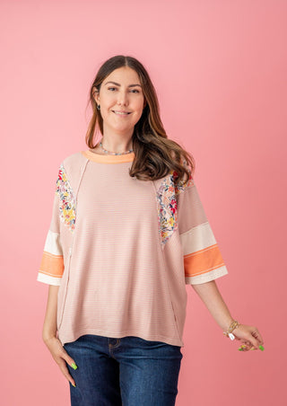 Perfectly Paired Striped Floral Top - Bray and Em Boutique