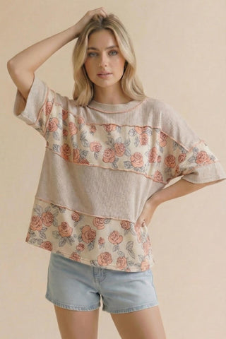 Petal Patch Colorblock Top - Bray and Em Boutique