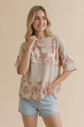 Petal Patch Colorblock Top - Bray and Em Boutique