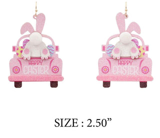 Pink Easter Glitter Car Earring - Bray and Em Boutique