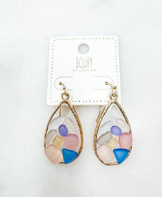 Playful Spirit Sea Glass Teardrop Earrings - Bray and Em Boutique
