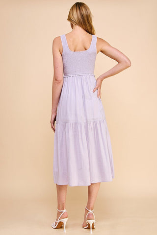 Pleasant Valley Smocked Tiered Midi Dress - Bray and Em Boutique