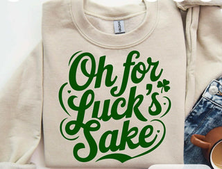 Feeling lucky? This Oh For Luck’s Sake graphic sweatshirt brings the perfect mix of cozy comfort and playful St. Patrick’s Day spirit 💚 Featuring bold green lettering on a soft oat backdrop, it’s an easy throw-on piece that delivers festive vibes without trying too hard.

Whether you’re celebrating the holiday 🍻 or just embracing good energy year-round ✨, this sweatshirt is made for relaxed days and effortless style.

Details:

iVORY with green graphic text 🌿

“Oh For Luck’s Sake” design 🍀

