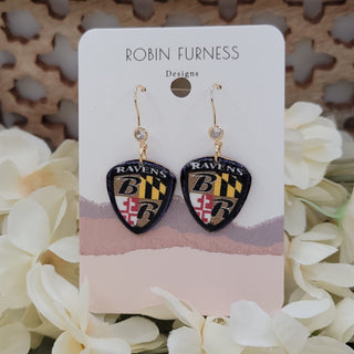 PREORDER Robin Furness: Baltimore Ravens Football Earrings - Bray and Em Boutique