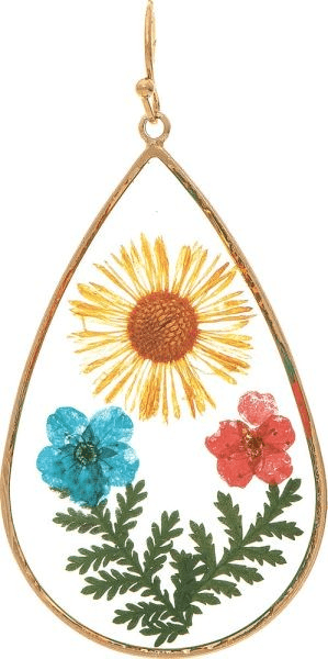 Pressed Flower Teardrop Earring - Bray and Em Boutique