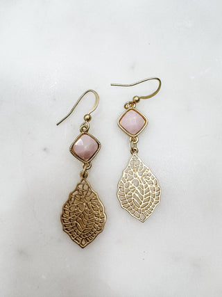 Pure Radiance Leaf and Stone Earrings - Bray and Em Boutique