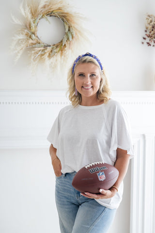 Purple Love Football Headband - Bray and Em Boutique